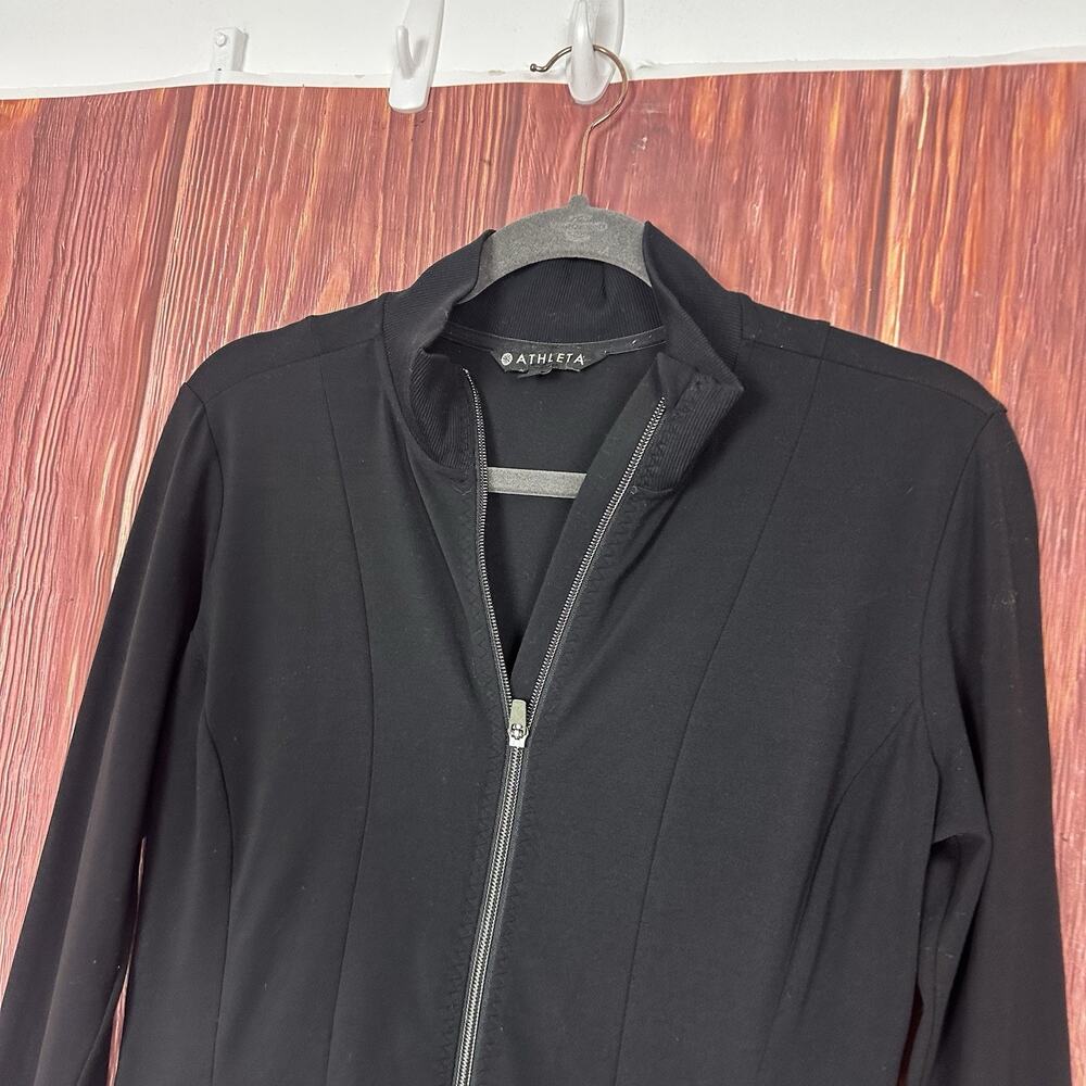 Athleta Full Zip Jacket Workout Running Black Womens Size Medium M - Picture 2 of 6